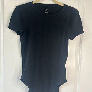 GAP Black Cotton Short Sleeve Body Suit EUC Size M